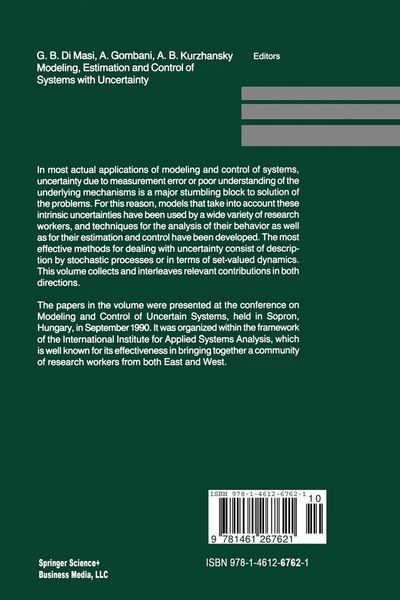 Produktbild: Modeling, Estimation and Control of Systems with Uncertainty