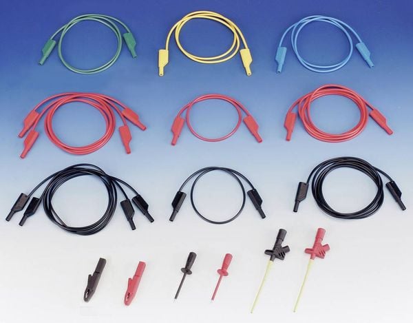 Produktbild: Hirschmann Test & Measurement 935980411 Sicherheits-Messleitungs-Set Lamellenstecker 4 mm Lamellenstecker 4 mm 1.00 m Schwarz, Rot, Blau, Gelb, Gr&uuml;n