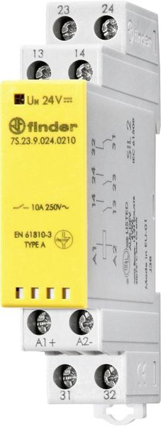 Finder 7S.23.9.024.0210 Relais Schaltstrom (max.): 10 A 1 Öffner, 2 Schließer 1 St.