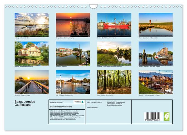 Produktbild: Bezauberndes Ostfriesland (Wandkalender 2026 DIN A3 quer), CALVENDO Monatskalender