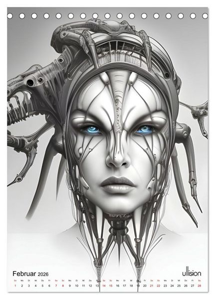 Produktbild: Biomechanic Portrait - Sch&ouml;nheit zwischen Mensch und Maschine (Tischkalender 2026 DIN A5 hoch), CALVENDO Monatskalender