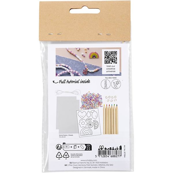 Produktbild: Creativ Company DIY Sets Beads Mini Kreativ Set Schmuck, Armb&auml;nder aus Schrumpffolie, Kreativ Box