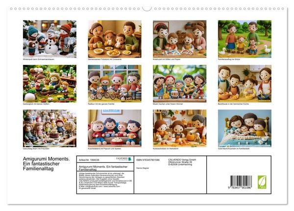 Produktbild: Amigurumi Moments. Ein fantastischer Familienalltag (hochwertiger Premium Wandkalender 2026 DIN A2 quer), Kunstdruck in Hochglanz
