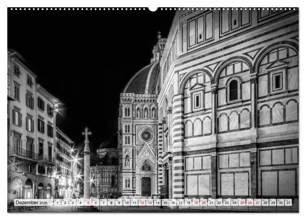Produktbild: FLORENZ Monochrome Impressionen (Wandkalender 2026 DIN A2 quer), CALVENDO Monatskalender