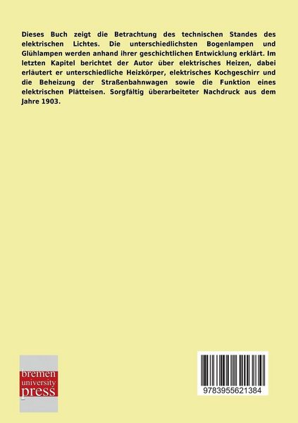 Produktbild: Das elektrische Licht und die elektrische Heizung