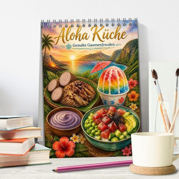 Produktbild: Aloha K&uuml;che - Gemalte Gaumenfreuden (Tischkalender 2027 DIN A5 hoch), CALVENDO Monatskalender