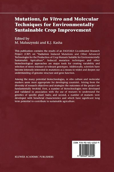 Produktbild: Mutations, In Vitro and Molecular Techniques for Environmentally Sustainable Crop Improvement