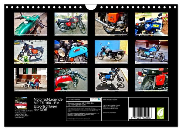 Produktbild: Motorrad-Legende MZ TS 150 - Ein Exportschlager der DDR (Wandkalender 2026 DIN A4 quer), CALVENDO Monatskalender