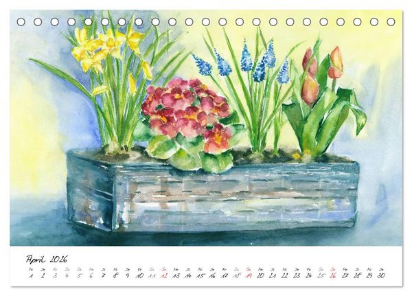 Produktbild: Blumen Bl&uuml;ten Aquarelle (Tischkalender 2026 DIN A5 quer), CALVENDO Monatskalender