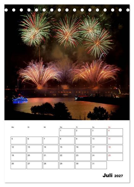 Produktbild: Feuerwerke Terminplaner (Tischkalender 2027 DIN A5 hoch), CALVENDO Monatskalender