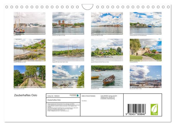 Produktbild: Zauberhaftes Oslo (Wandkalender 2026 DIN A4 quer), CALVENDO Monatskalender