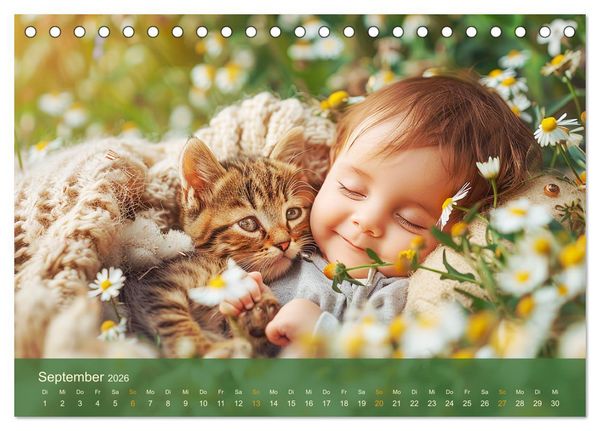 Produktbild: Zauberhafte Babys. S&uuml;&szlig;e Momente mit niedlichen Tieren (Tischkalender 2026 DIN A5 quer), CALVENDO Monatskalender