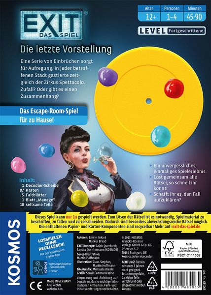 Produktbild: EXIT® - Das Spiel: Die letzte Vorstellung