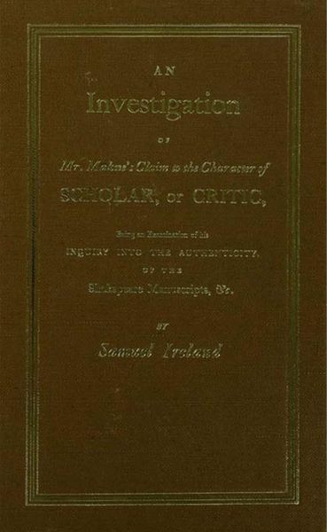 Produktbild: Investigation into Mr. Malone's Claim to Charter of Scholar