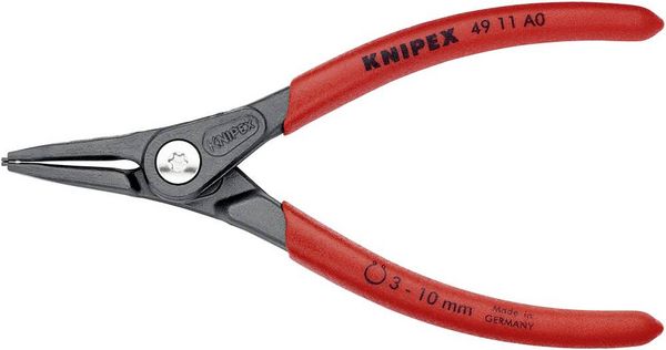 Produktbild: Knipex 49 11 A0 Seegeringzange Passend f&uuml;r (Seegeringzangen) Au&szlig;enringe 3-10 mm Spitzenform (Details) gerade
