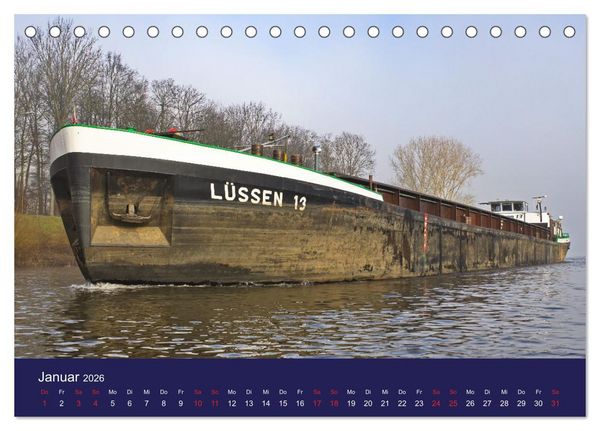 Produktbild: Binnenschiffe im Norden (Tischkalender 2026 DIN A5 quer), CALVENDO Monatskalender