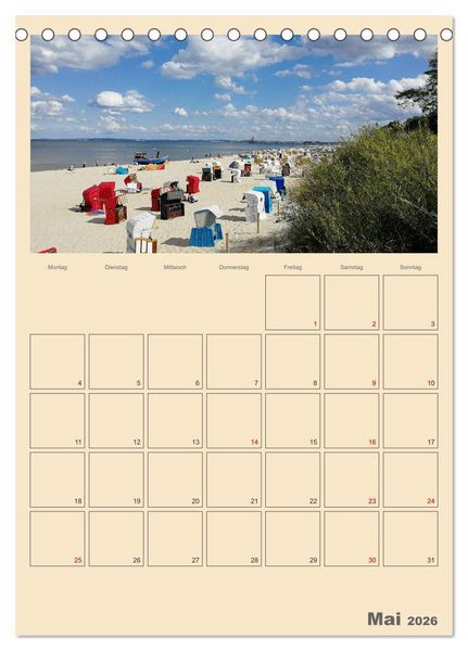 Produktbild: Usedom Ostsee - Terminplaner (Tischkalender 2026 DIN A5 hoch), CALVENDO Monatskalender