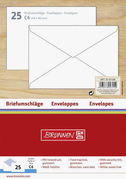Produktbild: Brunnen Briefumschlag C6 gumm. ws