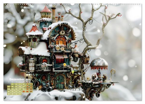 Produktbild: Miniaturwelt Faszinierend winzige H&auml;user im Steampunk-Stil (Wandkalender 2026 DIN A2 quer), CALVENDO Monatskalender
