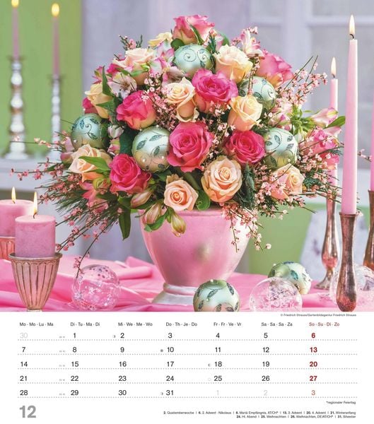 Produktbild: Der Duft der Rosen 2026 - Bildkalender 30x34 cm - Kalender mit wohl riechendem Duftlack - Duftkalender - Wandkalender - Blumenkalender