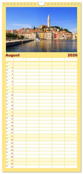 Produktbild: Familienplaner 2026 - Kroatien mit 5 Spalten (Wandkalender, 21 x 45 cm) CALVENDO