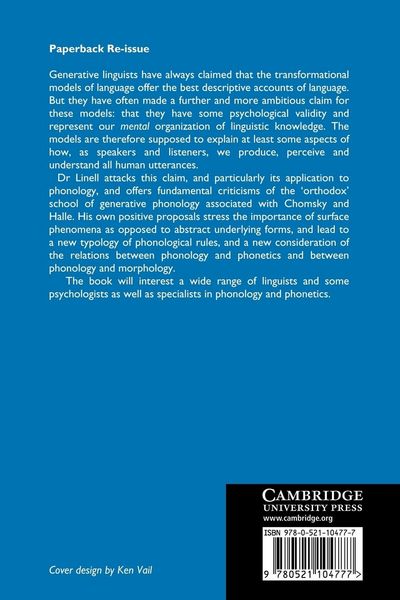 Produktbild: Psychological Reality in Phonology