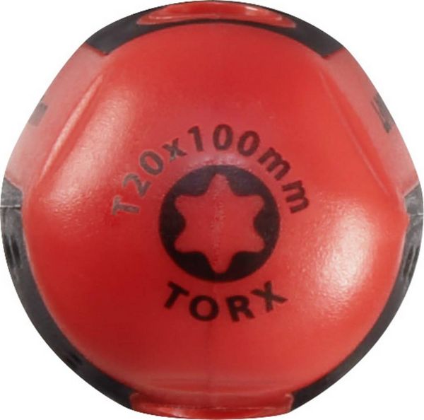 Produktbild: TOOLCRAFT Werkstatt Sechsrund-Schraubendreher Gr&ouml;&szlig;e (Schraubendreher) T 20 Klingenl&auml;nge: 100 mm DIN ISO 8764 1 St.