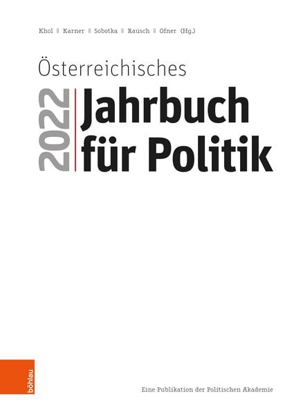 Produktbild: &Ouml;sterreichisches Jahrbuch f&uuml;r Politik 2022