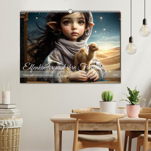 Produktbild: Elfenkinder und ihre Freunde - Magie und Natur im Einklang (Wandkalender 2026 DIN A2 quer), CALVENDO Monatskalender