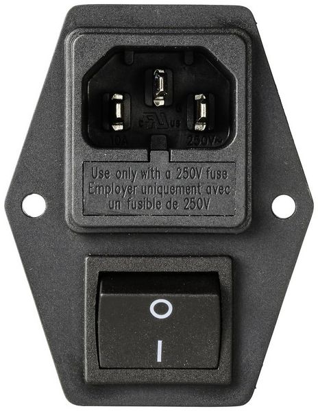 Produktbild: TRU COMPONENTS TC-10101524 Netzfilter mit Kaltger&auml;tebuchse, mit Schalter 250 V/AC 4 A 1.2 mH 1 St.
