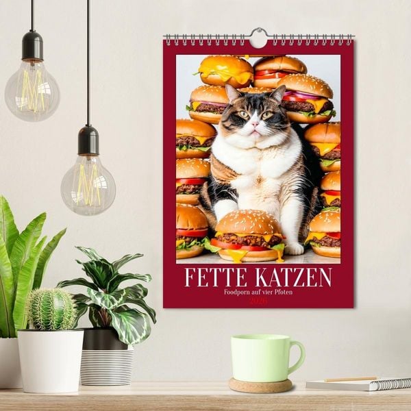 Produktbild: FETTE KATZEN - Foodporn auf vier Pfoten (Wandkalender 2026 DIN A4 hoch), CALVENDO Monatskalender