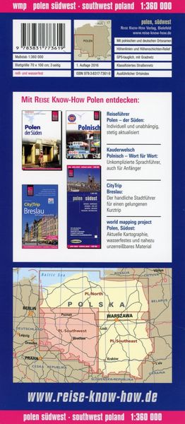 Produktbild: Reise Know-How Landkarte Polen, S&uuml;dwest 1 : 360.000
