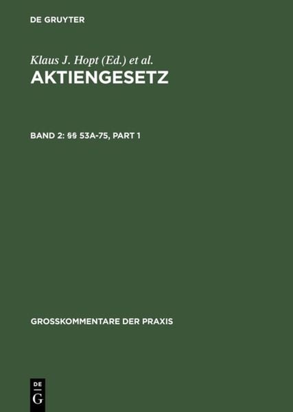 Produktbild: Aktiengesetz / &sect;&sect; 53a-75