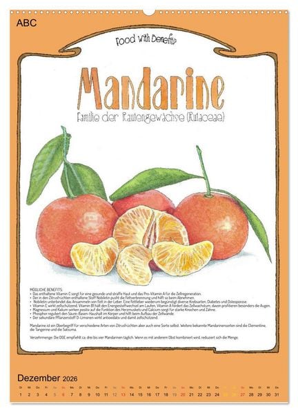 Produktbild: Food with Benefits (Wandkalender 2026 DIN A2 hoch), CALVENDO Monatskalender