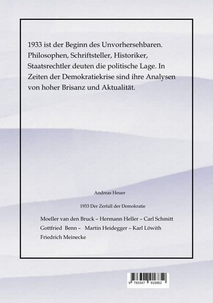 Produktbild: 1933 Der Zerfall der Demokratie