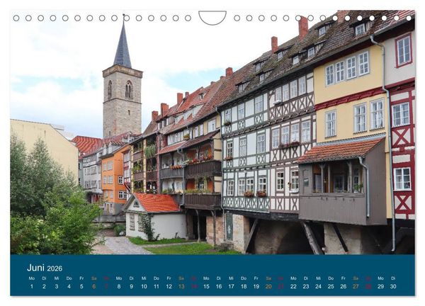 Produktbild: Th&uuml;ringen, unterwegs in Weimar, Erfurt und Eisenach (Wandkalender 2026 DIN A4 quer), CALVENDO Monatskalender