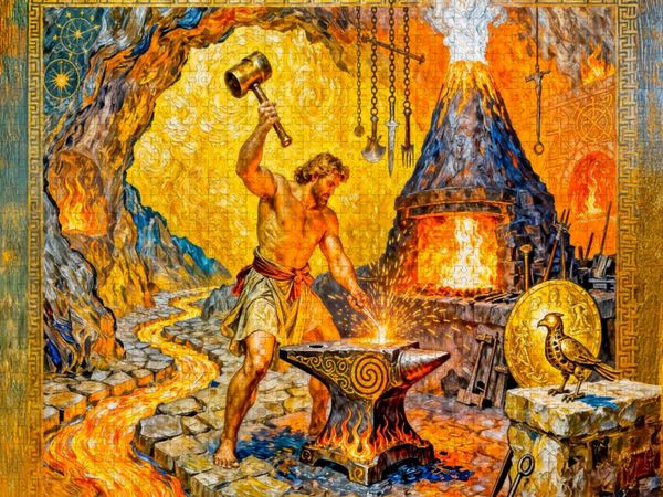 Produktbild: CALVENDO Puzzle Hephaistos Gott des Feuers | 2000 Teile Lege-Gr&ouml;&szlig;e 90x67cm Foto-Puzzle f&uuml;r gl&uuml;ckliche Stunden