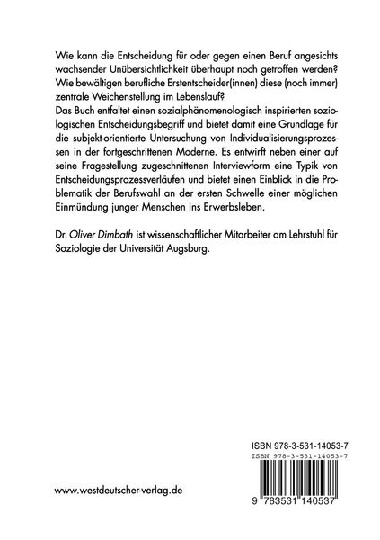 Produktbild: Entscheidungen in der individualisierten Gesellschaft