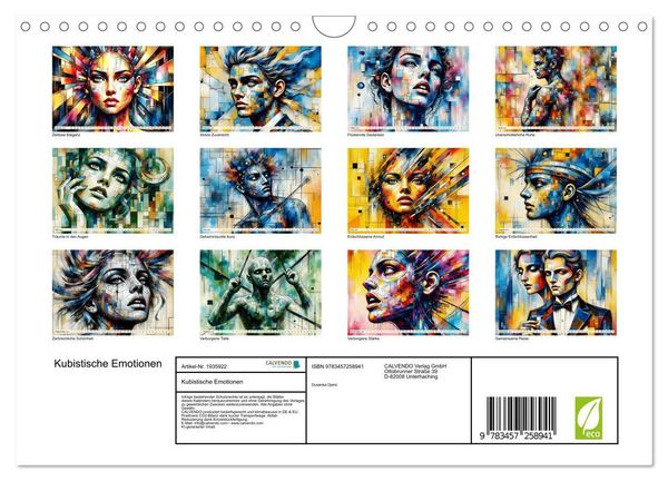 Produktbild: Kubistische Emotionen (Wandkalender 2026 DIN A4 quer), CALVENDO Monatskalender