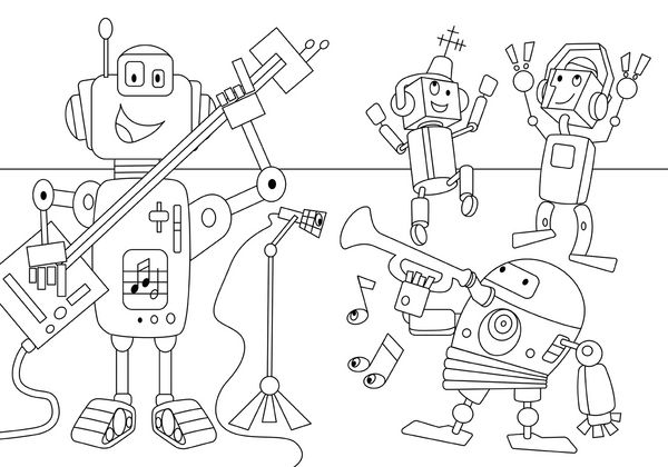 Produktbild: Metallic-Sticker Malbuch. Roboter