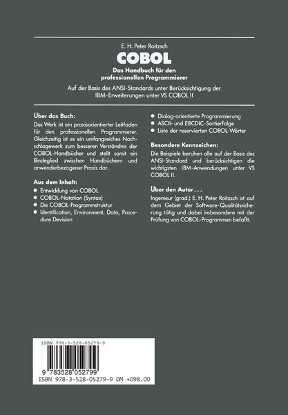 Produktbild: COBOL &mdash; Das Handbuch f&uuml;r den professionellen Programmierer