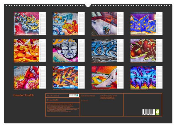 Produktbild: Dresden Graffiti (Wandkalender 2026 DIN A2 quer), CALVENDO Monatskalender