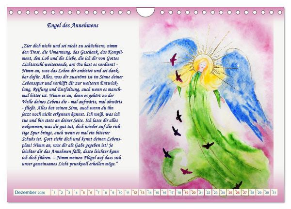 Produktbild: Engelbilder mit Botschaften f&uuml;r die Seele (Wandkalender 2026 DIN A4 quer), CALVENDO Monatskalender
