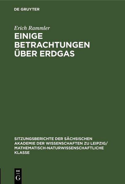 Produktbild: Einige Betrachtungen &uuml;ber Erdgas