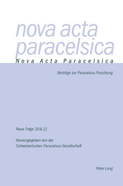 Produktbild: Nova Acta Paracelsica 20/21