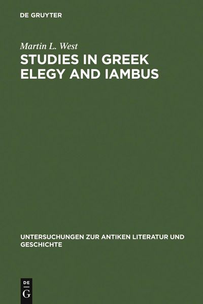 Produktbild: Studies in Greek Elegy and Iambus