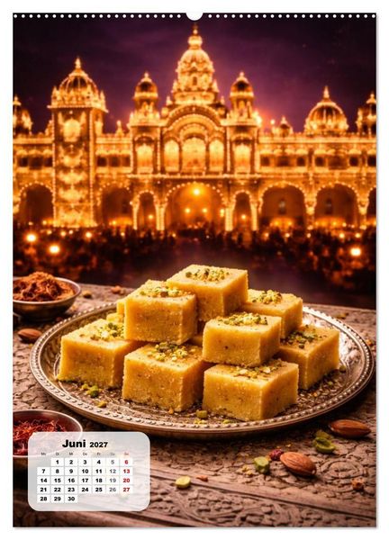Produktbild: Indien - Eine Schlemmerreise durchs Land der Gew&uuml;rze (hochwertiger Premium Wandkalender 2027 DIN A2 hoch), Kunstdruck in Hochglanz
