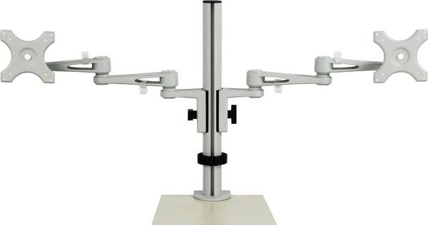 Produktbild: SpeaKa Professional Monitor-Tischhalterung SP-5986112 2 Display(s) 33,0cm (13\") - 68,6cm (27\") Grau H&ouml;henverstellbar, Neigbar