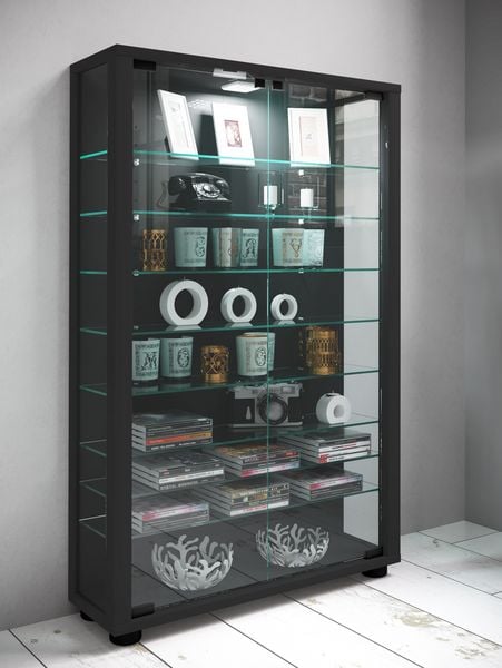Produktbild: Holz Glas Stand Vitrine Sammelvitrine Lumo Mini