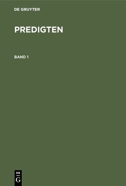 Produktbild: Predigten. Band 1